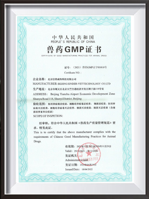 GMP-BEIJING SINDER-VET